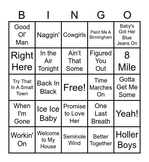 Hurricane Party Bingo Card