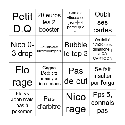 Bingo cup Thionville Bingo Card