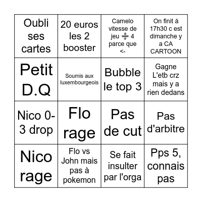 Bingo cup Thionville Bingo Card