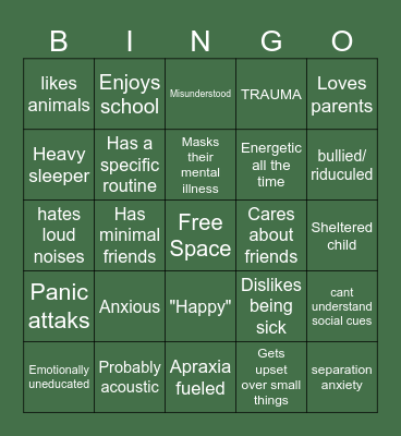 Scorpius Malfoy kinnie bingo Card