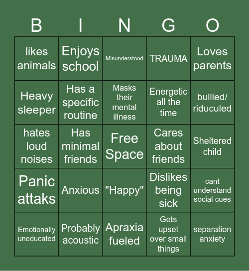 Scorpius Malfoy kinnie bingo Card