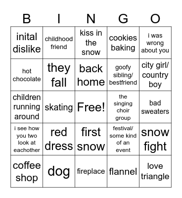 Bad christmas romance movies Bingo Card
