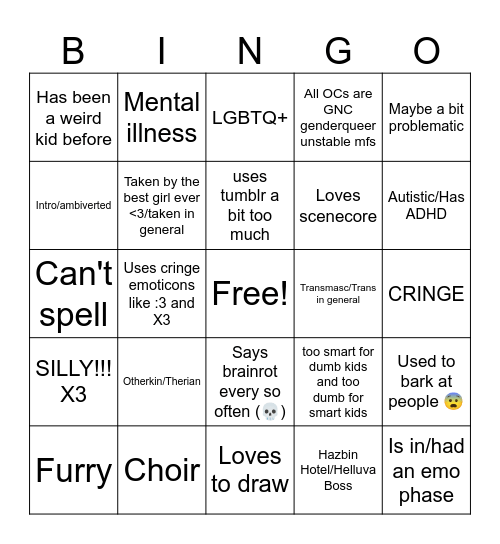 ME BINGO Card