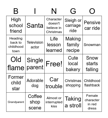 Hallmark Movie! Bingo Card