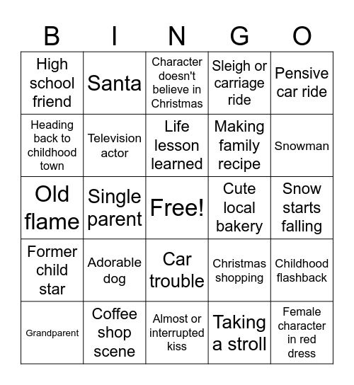 Hallmark Movie! Bingo Card