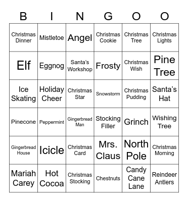 CSN Christmas Bingo Card