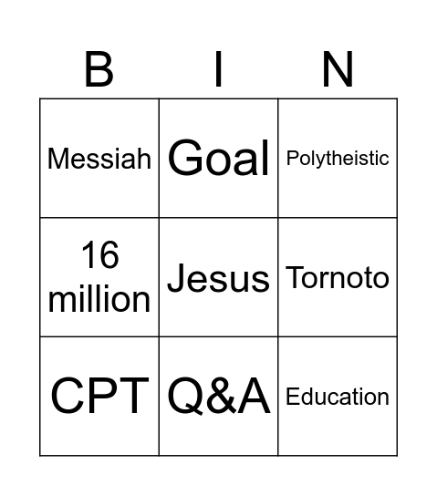 Christianity and Hellenismos Bingo Card