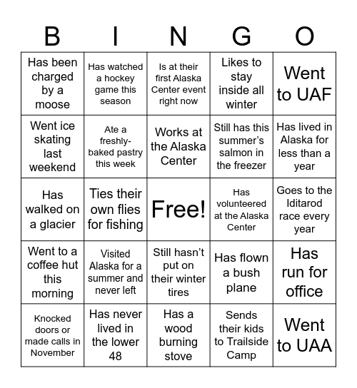 Find someone who... Bingo Card