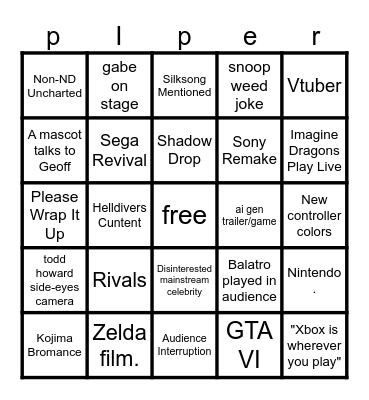 Untitled piper Bingo Card
