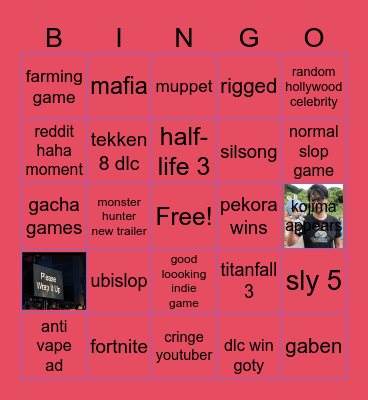 gaming Bingo Card