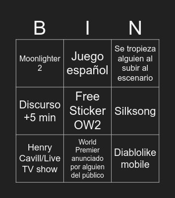 GA 24 Bingo Card