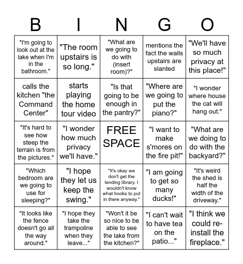 Ramblewood Bingo Card