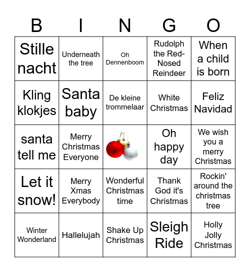 Bingo by Jolanda kerstnummers 2024 Bingo Card