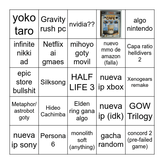 Game awards bingo Card