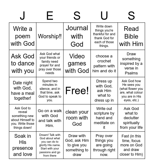 Jesus Time Bingo! Bingo Card