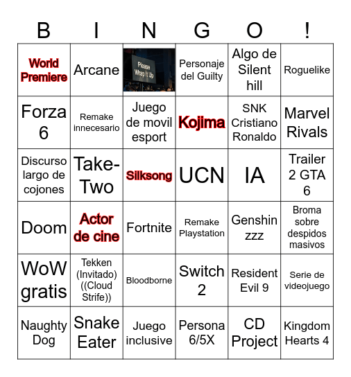 Game Awards Bingo Fimosis 2024 Bingo Card