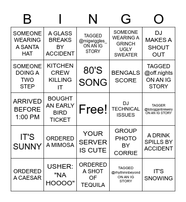 Rhythm N' Beyond Bingo Card