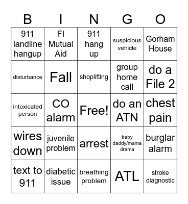 Thursday Dispatch Bingo Card