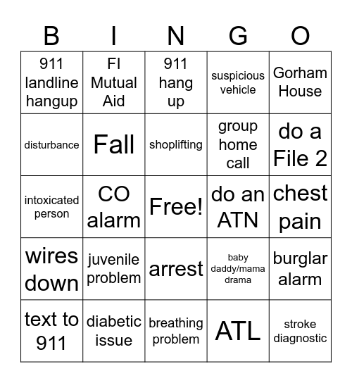 Thursday Dispatch Bingo Card