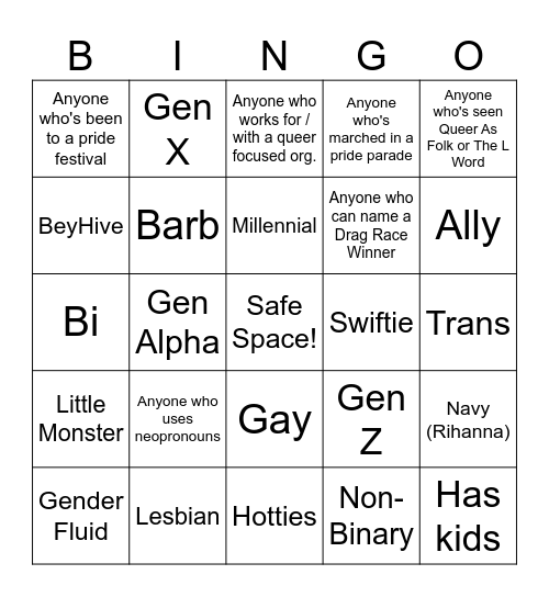 Fellowship Bingo Card