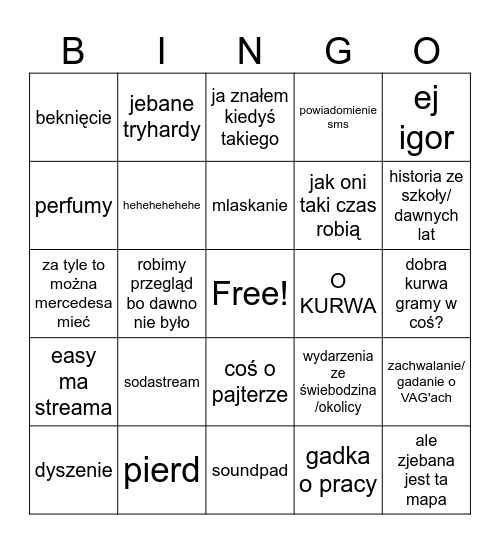 POLLOXO Bingo Card