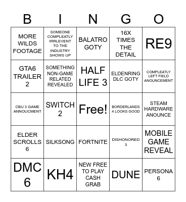 GA 2024 Bingo Card