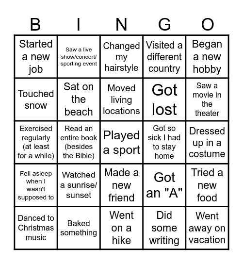🎉 Year End Celebration 🎉 Bingo Card