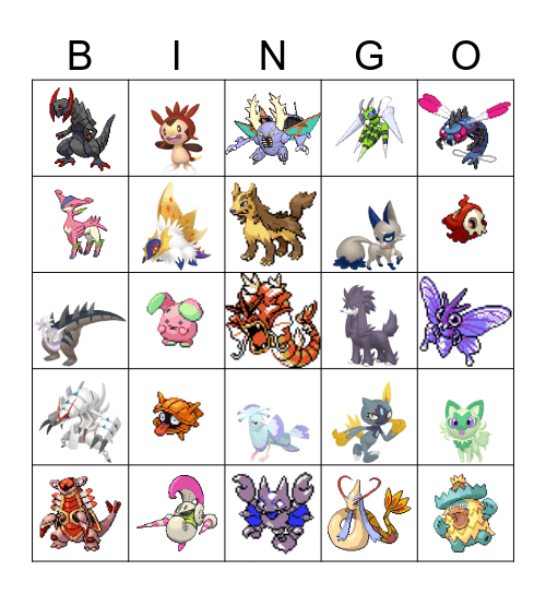 2025 Shiny Pokemon Bingo Card