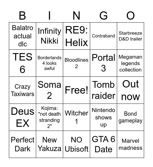 Balatro wins Bingo Card