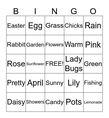 Spring Bingo Card