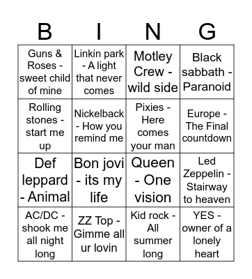 Joe's - POP BINGO Card