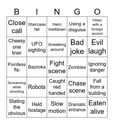 BINGOFLIX: Die Hard Bingo Card