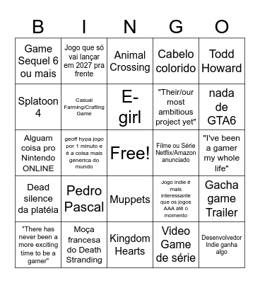 Vacilão 2 Bingo Card