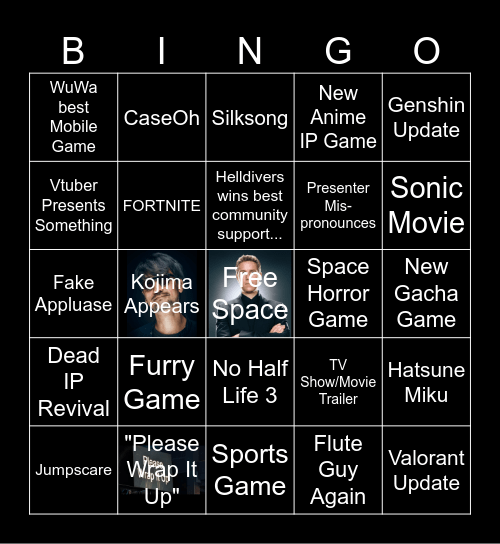 Game Awards 2024 Bingo Card