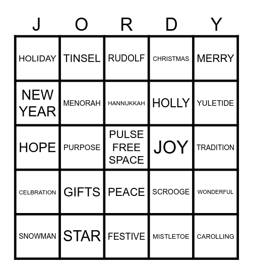 HOLIDAY BINGO Card