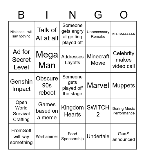 FIHJIWESRHFEWRSIH Bingo Card