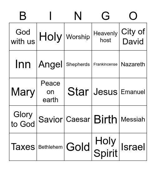 Christmas story bingo Card