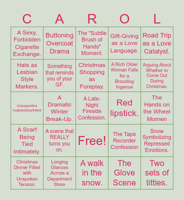 Gay Christmas Bingo Card