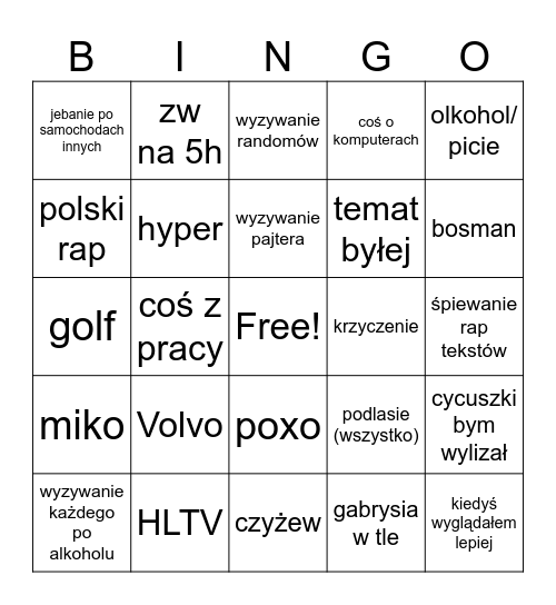 igor Bingo Card