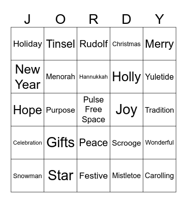 Holiday Bingo Card