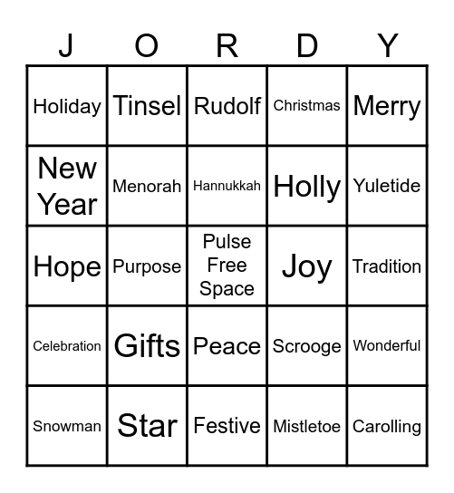 Holiday Bingo Card