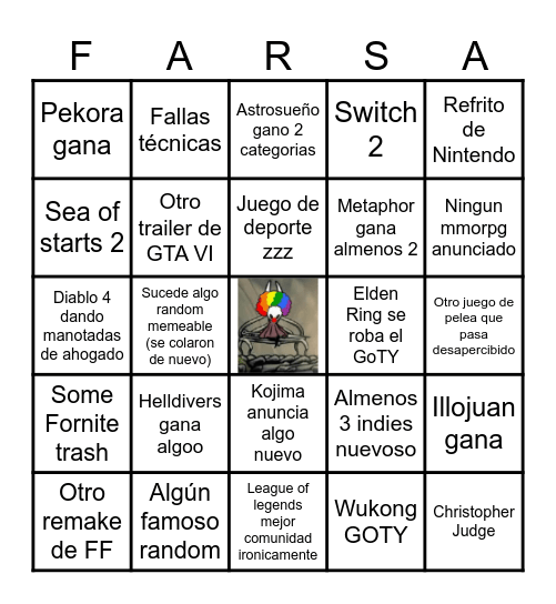 GOTY (FARSA) 2024 Bingo Card