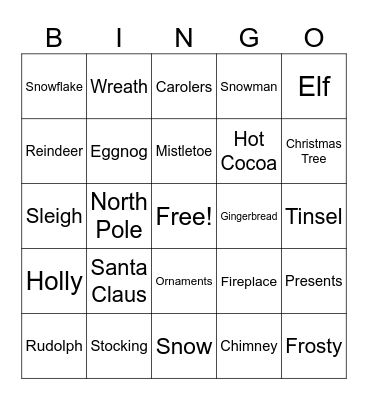 Christmas Bingo Card