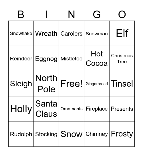 Christmas Bingo Card