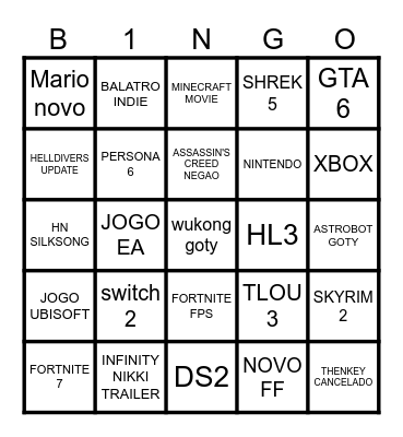 TGA 2024 Bingo Card