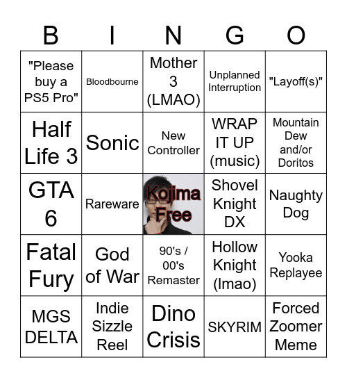 THE GAME AWARDS 2024 Bingo Card