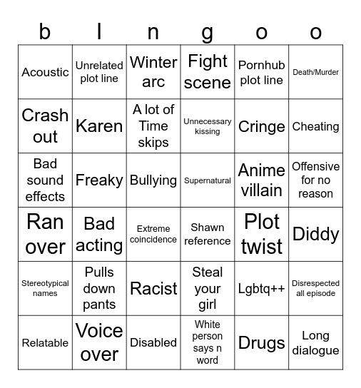 Tommorows Teachings Bingo Card