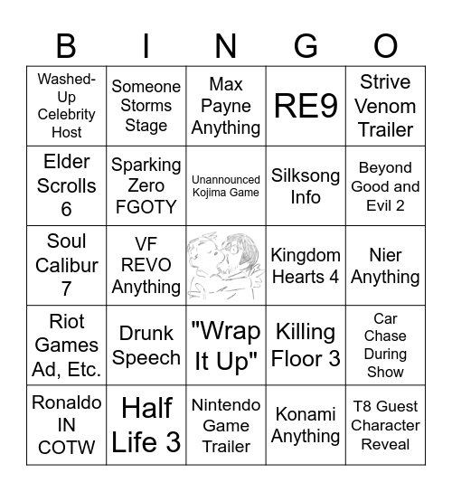 The Game Awards Bingo Card