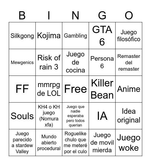 E3n´t Bingo Card