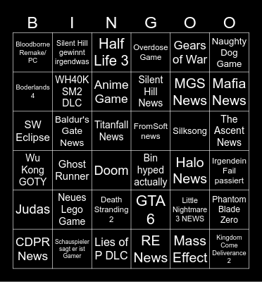 GAME AWARDS 2024 Bingo Card